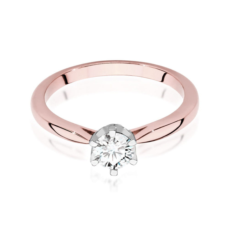 Pierścionek W539 Diament 0,40ct różowe złoto