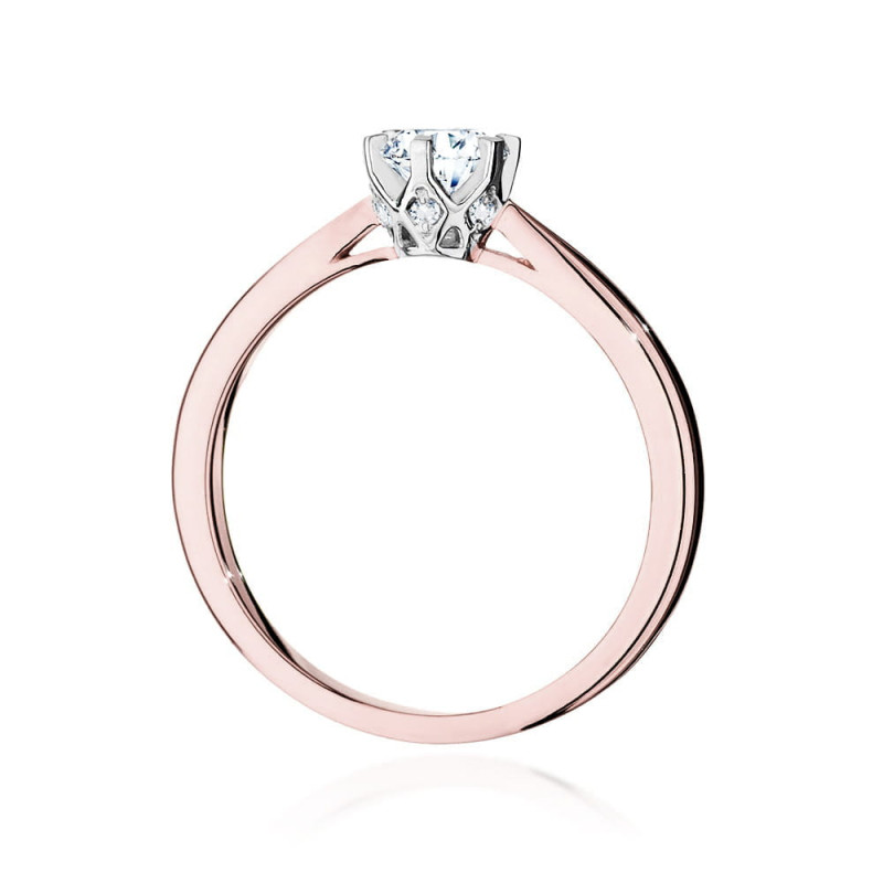 Pierścionek W539 Diament 0,40ct różowe złoto