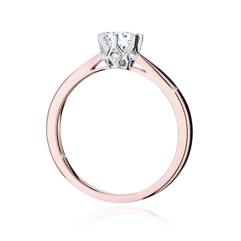 Pierścionek W539 Diament 0,50ct różowe złoto