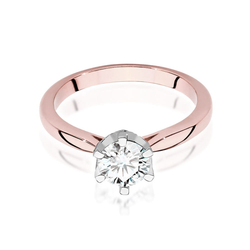 Pierścionek W539 Diament 0,70ct różowe złoto