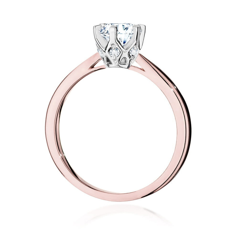 Pierścionek W539 Diament 0,70ct różowe złoto