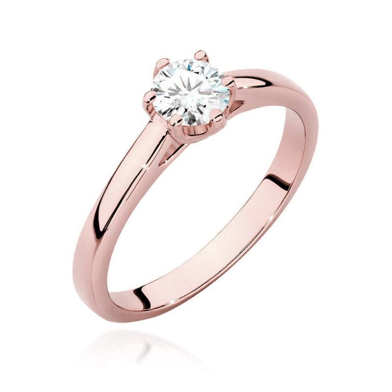 Pierścionek W540 Diament 0,40ct różowe złoto