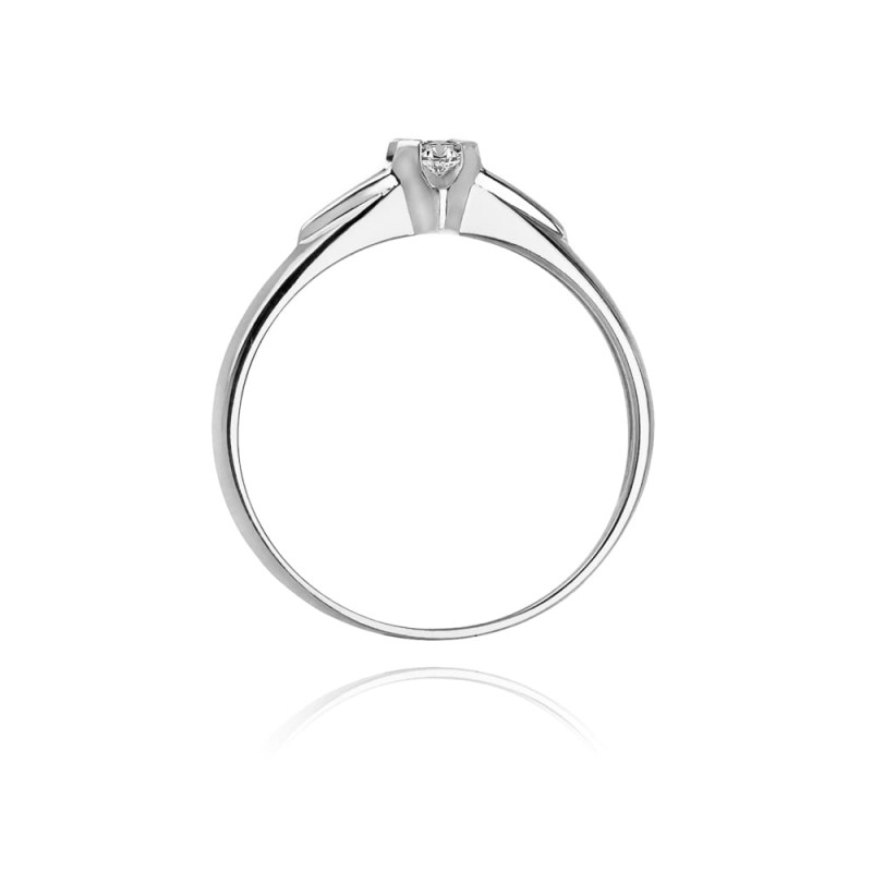 Pierścionek W088 Diament 0,04ct białe złoto