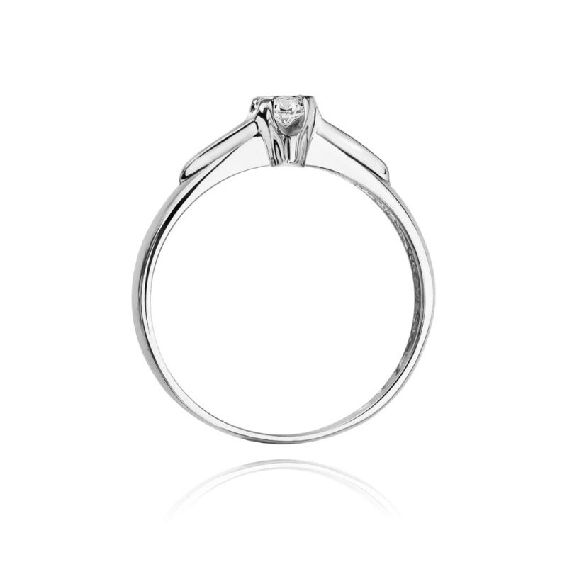 Pierścionek W088 Diament 0,08ct białe złoto
