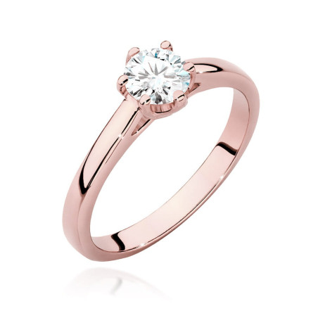 Pierścionek W540 Diament 0,50ct różowe złoto
