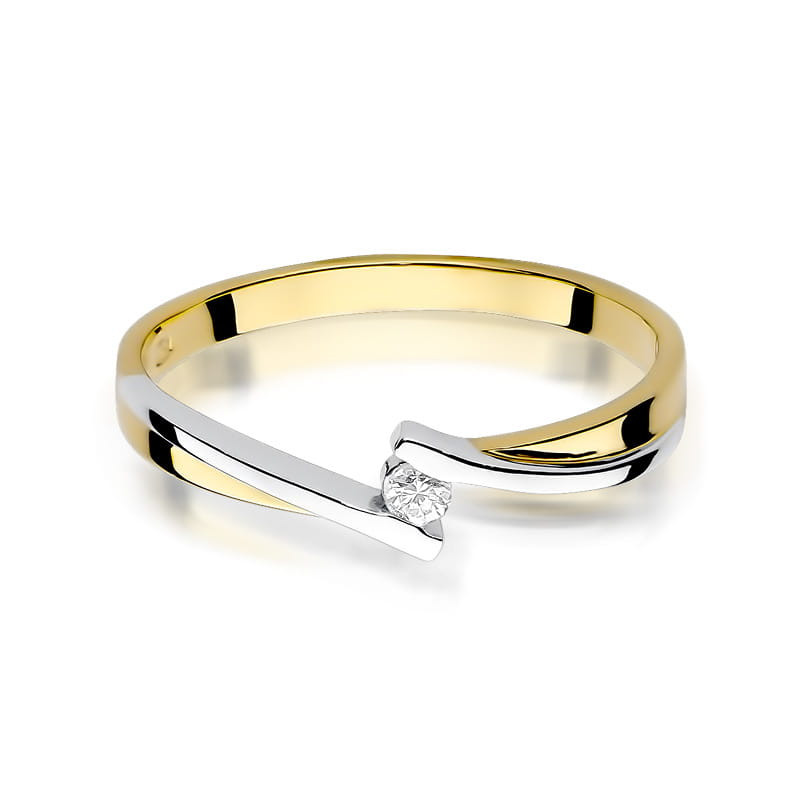 "Pierścionek W137 Diament 0,04ct żółte złoto | Daimana.pl - Najw