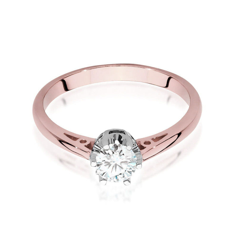 Pierścionek W542 Diament 0,40ct różowe złoto