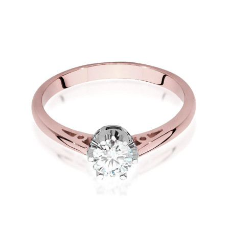 Pierścionek W542 Diament 0,40ct różowe złoto