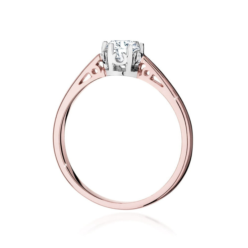 Pierścionek W542 Diament 0,40ct różowe złoto