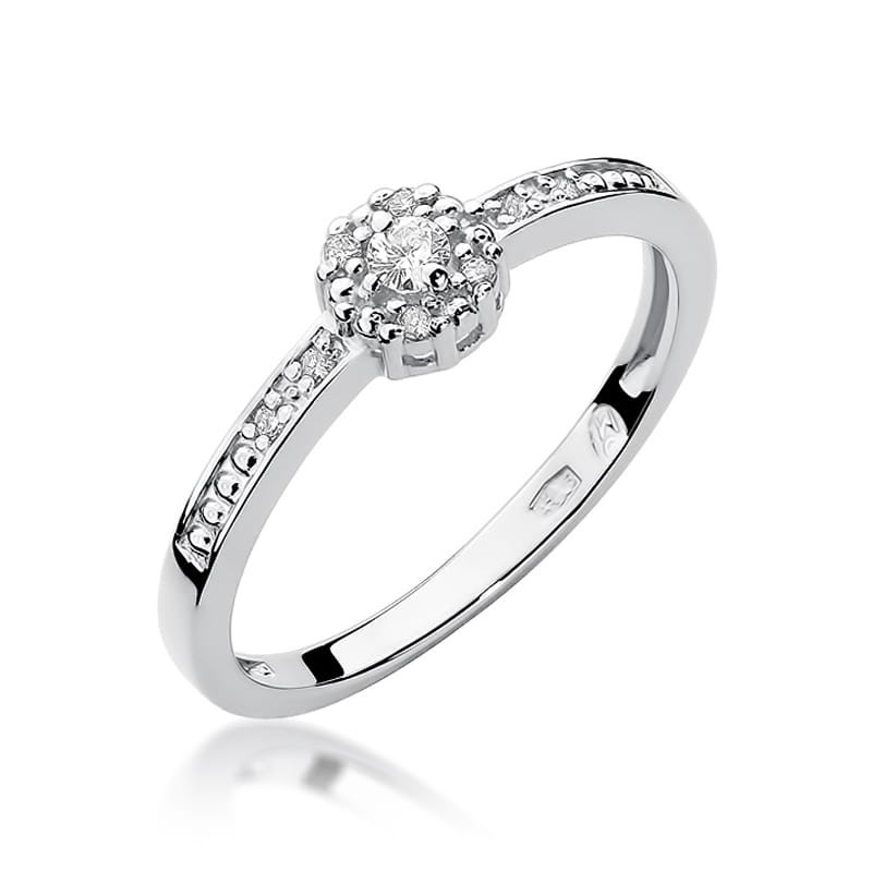 Pierścionek W091 Diament 0,04ct białe złoto