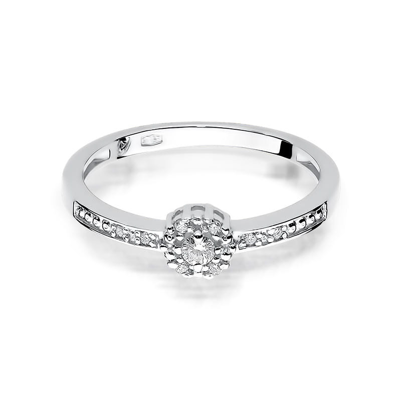 Pierścionek W091 Diament 0,04ct białe złoto