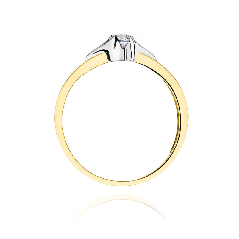 "Pierścionek W155 Diament 0,12ct Żółte Złoto - Daimana.pl"