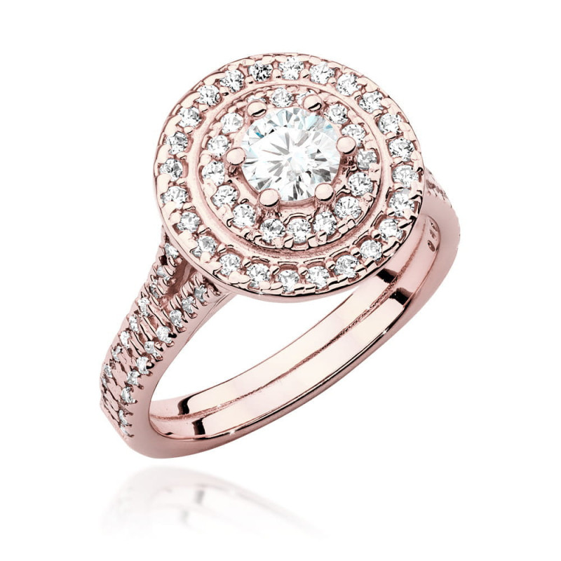 Pierścionek W549 Diament 0,40ct różowe złoto