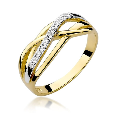 "Pierścionek W157 z diamentami żółte złoto Daimana.pl - eleganck