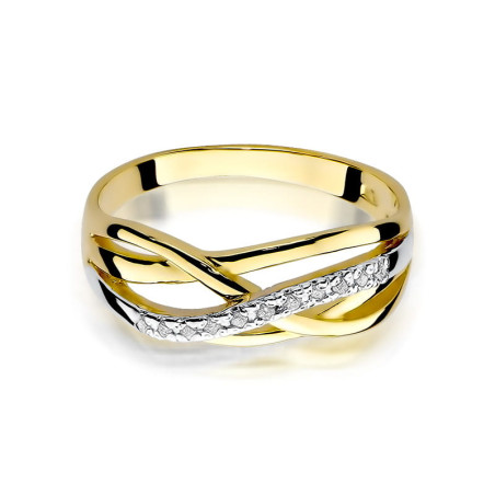 "Pierścionek W157 z diamentami żółte złoto Daimana.pl - eleganck