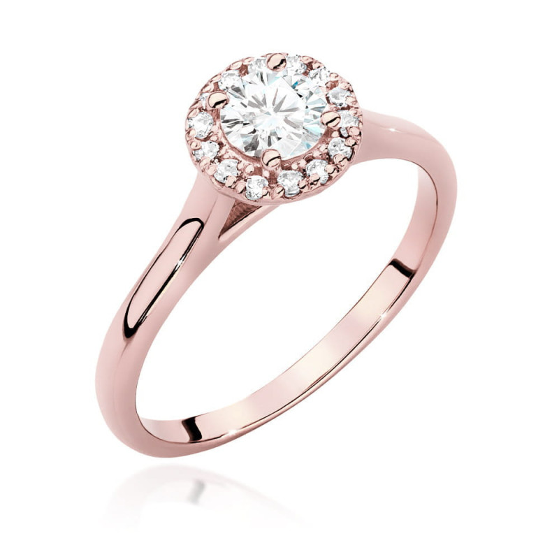 Pierścionek W550 Diament 0,40ct różowe złoto