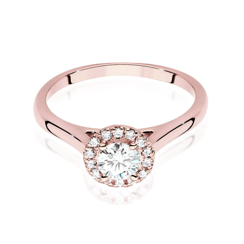Pierścionek W550 Diament 0,40ct różowe złoto