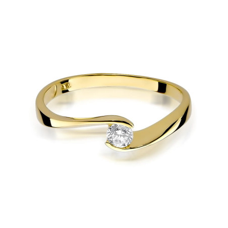"Pierścionek W160 | Diament 0,13ct | Żółte złoto | Daimana.pl"