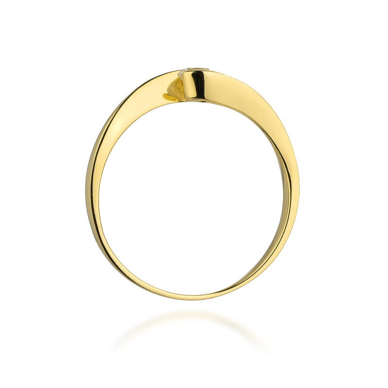 "Pierścionek W160 | Diament 0,13ct | Żółte złoto | Daimana.pl"