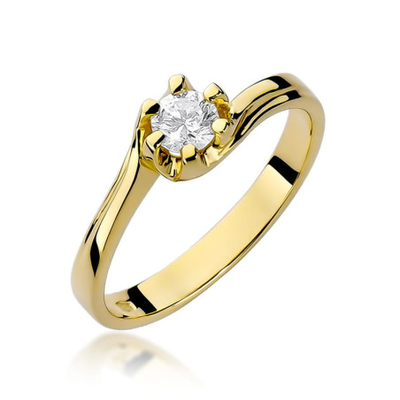 "Pierścionek W163 Diament 0,30ct żółte złoto - Daimana.pl: Najwy
