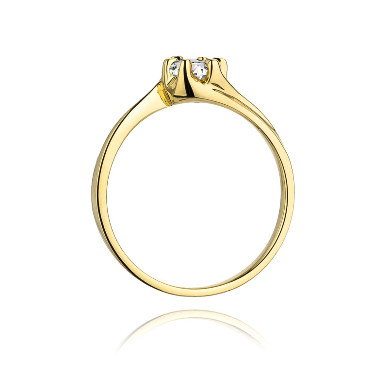 "Pierścionek W163 Diament 0,30ct żółte złoto - Daimana.pl: Najwy