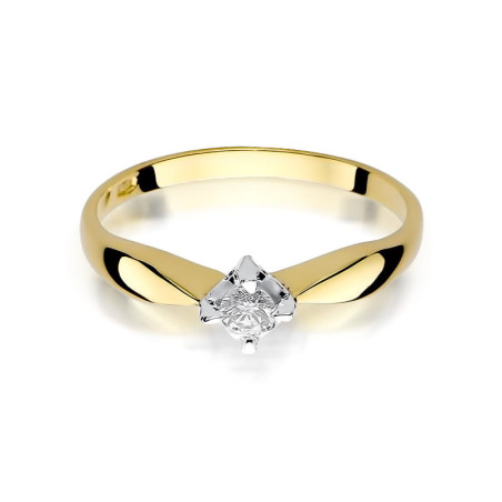 "Pierścionek W171 Diament 0,12ct żółte złoto - Daimana.pl: Najwy