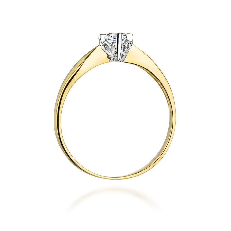 "Pierścionek W171 Diament 0,12ct żółte złoto - Daimana.pl: Najwy