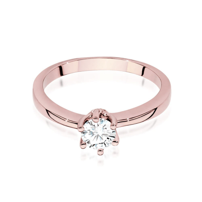 Pierścionek W563 Diament 0,40ct różowe złoto