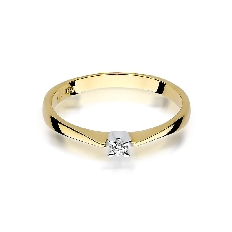 "Pierścionek W175 Diament 0,03ct żółte złoto - Daimana.pl | Skle