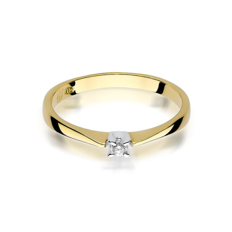 "Pierścionek W175 Diament 0,03ct żółte złoto - Daimana.pl | Skle
