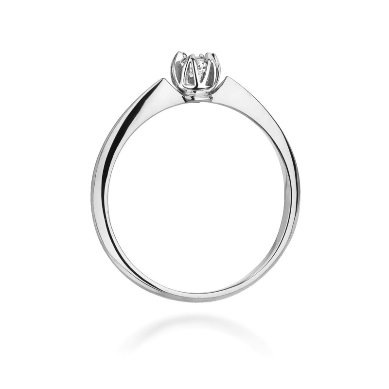 Pierścionek W134 Diament 0,10ct białe złoto