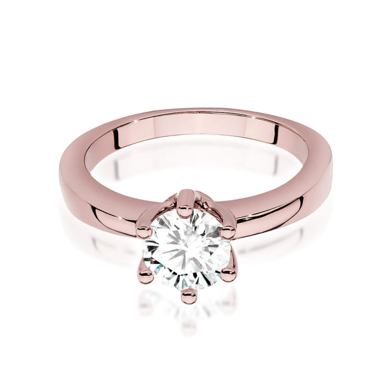 Pierścionek W563 Diament 0,70ct różowe złoto