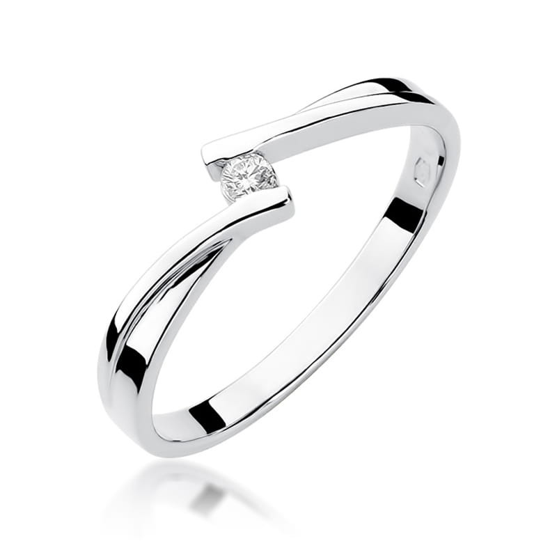 Pierścionek W137 Diament 0,04ct białe złoto