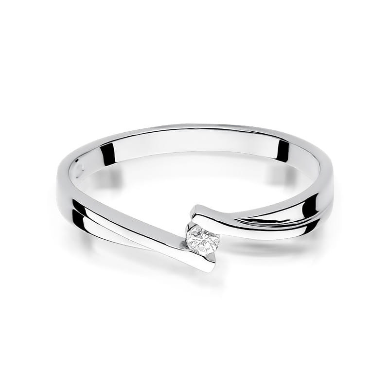 Pierścionek W137 Diament 0,04ct białe złoto