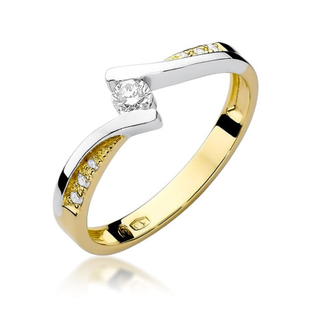 "Pierścionek W177 Diament 0,13ct Żółte Złoto - Daimana.pl | Skle