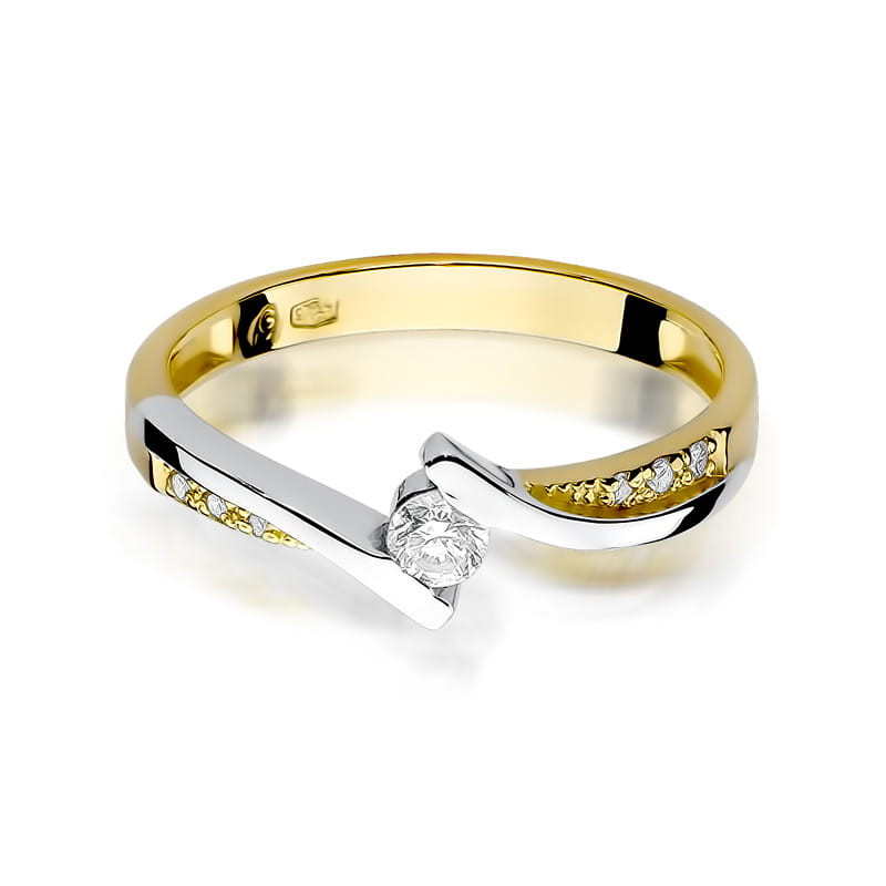 "Pierścionek W177 Diament 0,13ct Żółte Złoto - Daimana.pl | Skle