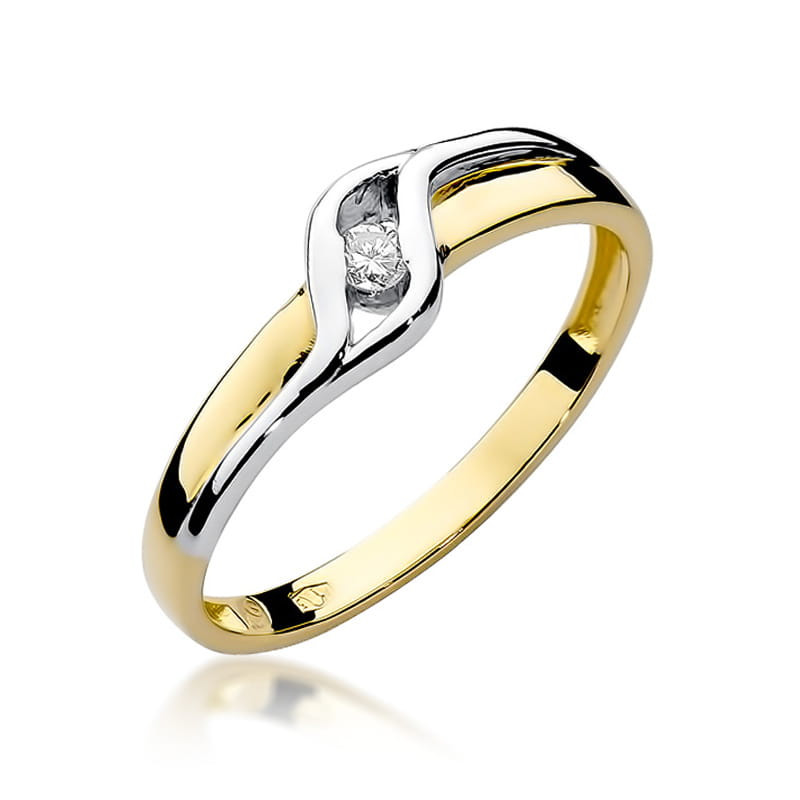 Pierścionek W178 Diament 0,04ct żółte złoto - Daimana.pl: Eksklu