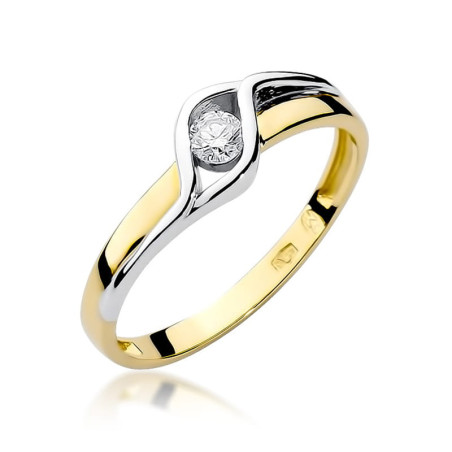 "Pierścionek W178 Diament 0,10ct | Żółte Złoto | Daimana.pl"