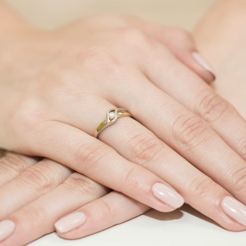 "Pierścionek W178 Diament 0,10ct | Żółte Złoto | Daimana.pl"