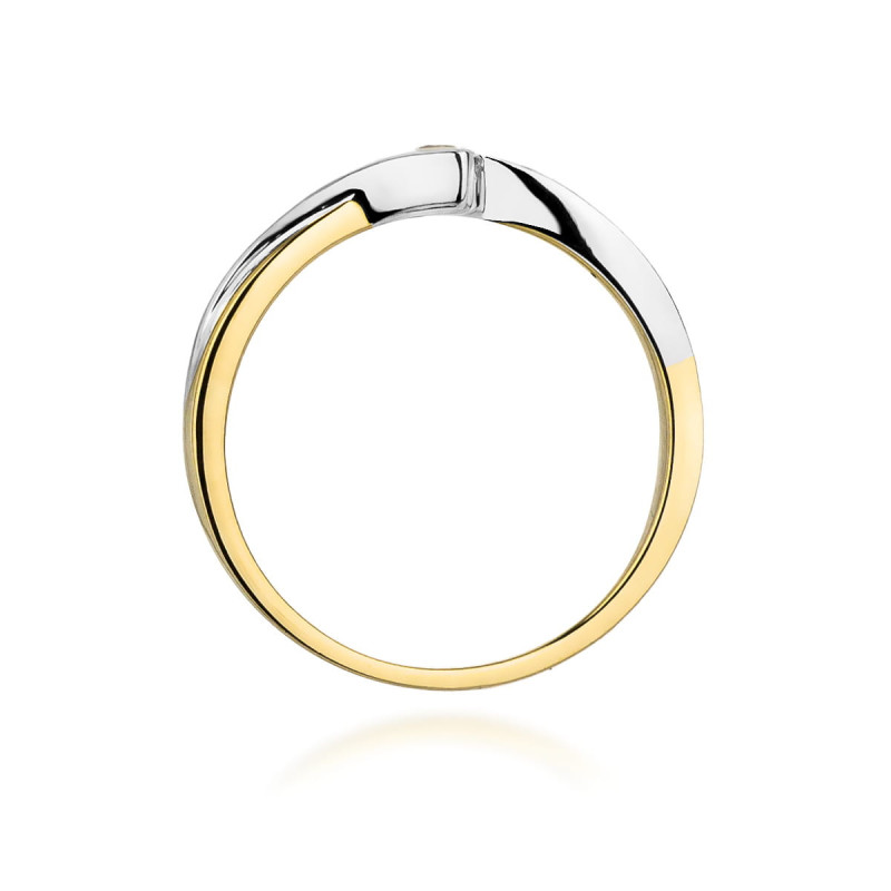 "Pierścionek W180 z diamentem 0,10ct w żółtym złocie - Daimana.p