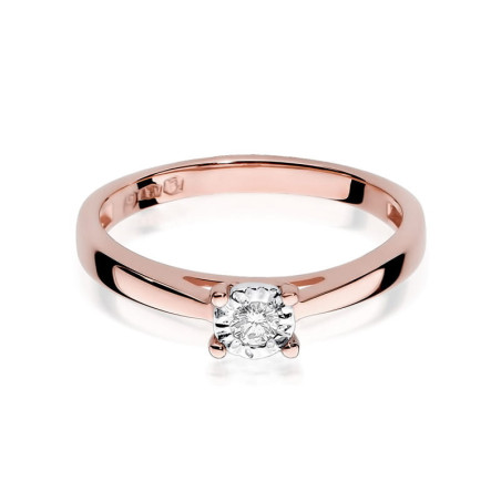 Pierścionek W007 Diament 0,08ct różowe złoto