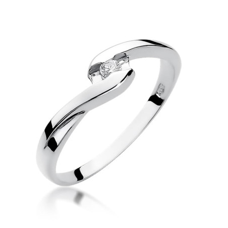 Pierścionek W158 Diament 0,05ct białe złoto