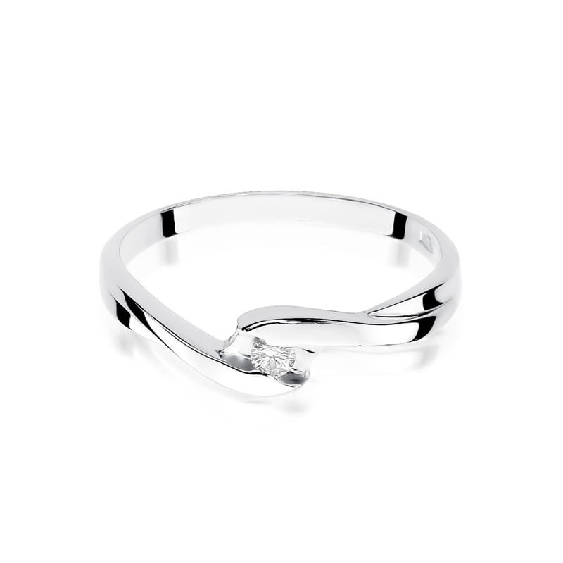 Pierścionek W158 Diament 0,05ct białe złoto