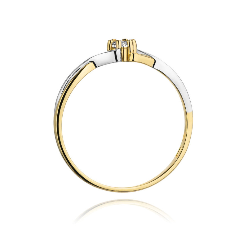 "Pierścionek W190B Diament 0,08ct żółte złoto - Daimana.pl"