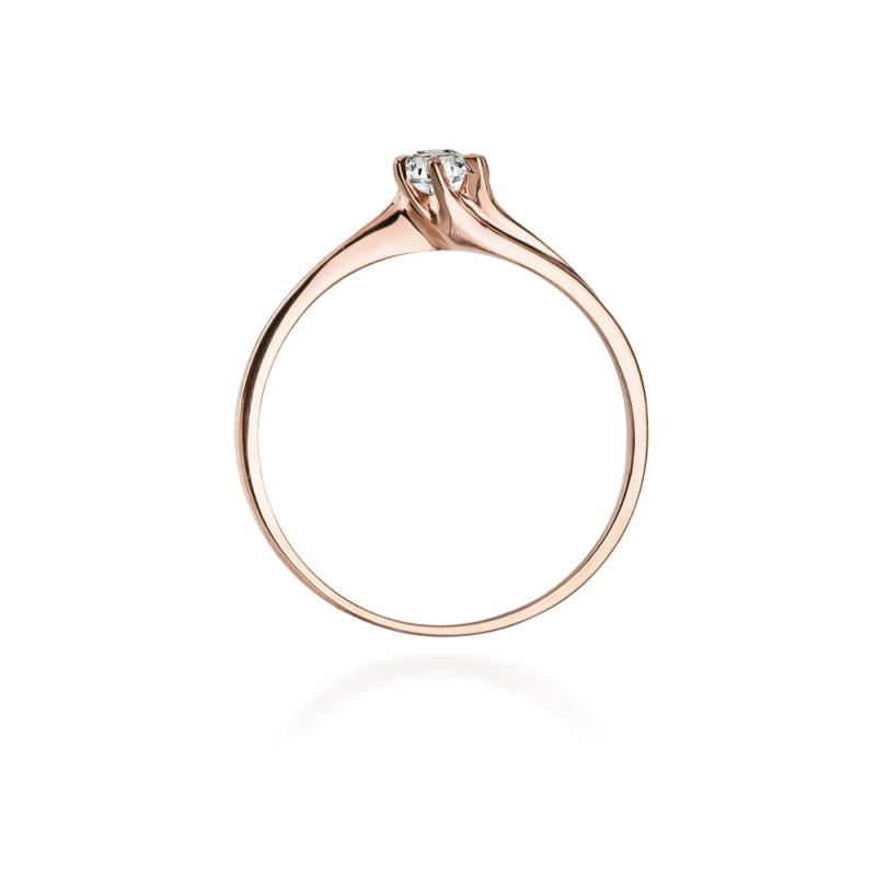 Pierścionek W021 Diament 0,10ct różowe złoto