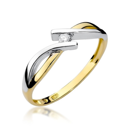 "Pierścionek W191 Diament 0,04ct Żółte Złoto - Daimana.pl | Najw