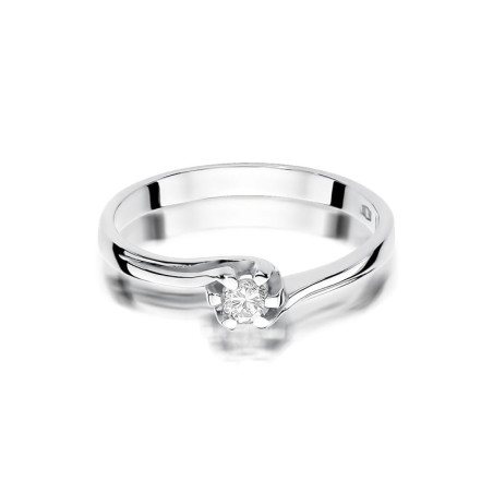 Pierścionek W163 Diament 0,10ct białe złoto