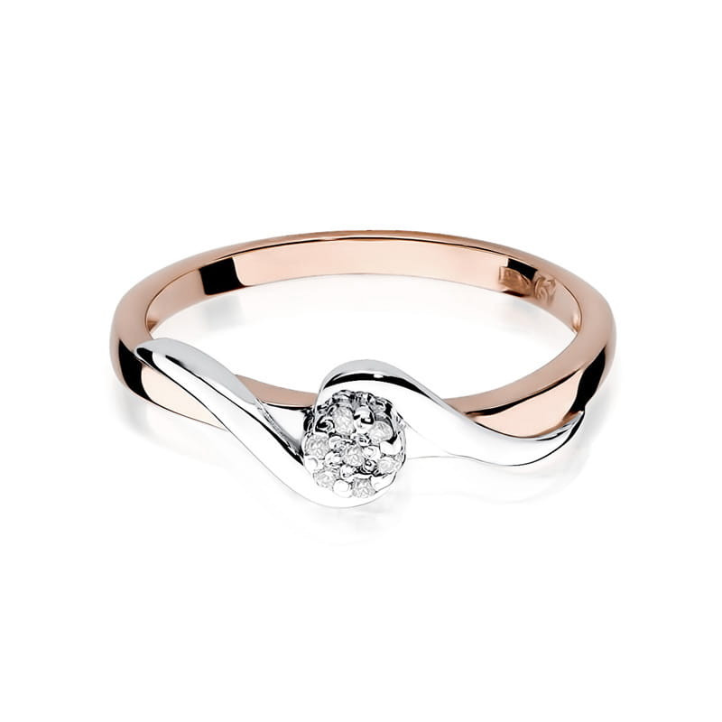 Pierścionek W022 Diament 0,04ct różowe złoto