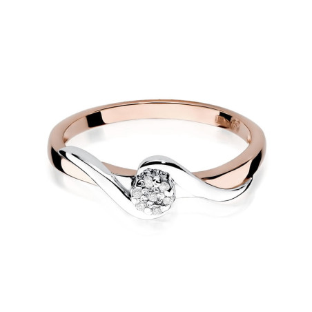 Pierścionek W022 Diament 0,04ct różowe złoto