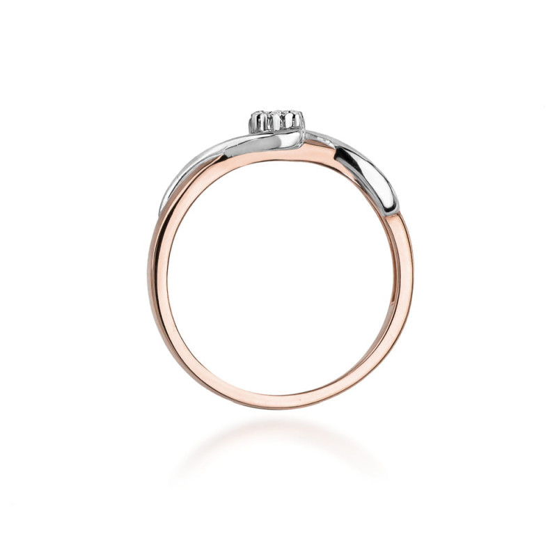 Pierścionek W022 Diament 0,04ct różowe złoto